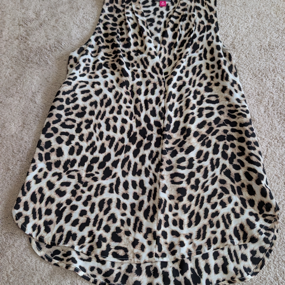 Vince Camuto Leopard Print Sleeveless Blouse